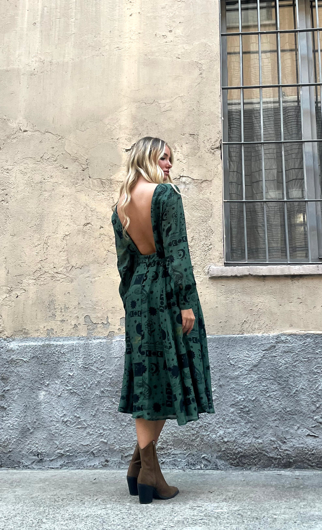 ABITO MIDI IN CHIFFON DI SETA